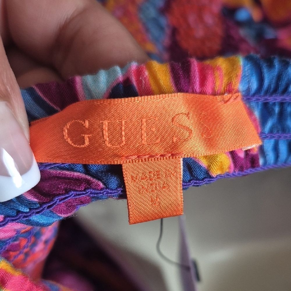 Guess Vibrant Floral Maxi Dress in Blue and Pink - Picture 2 of 16